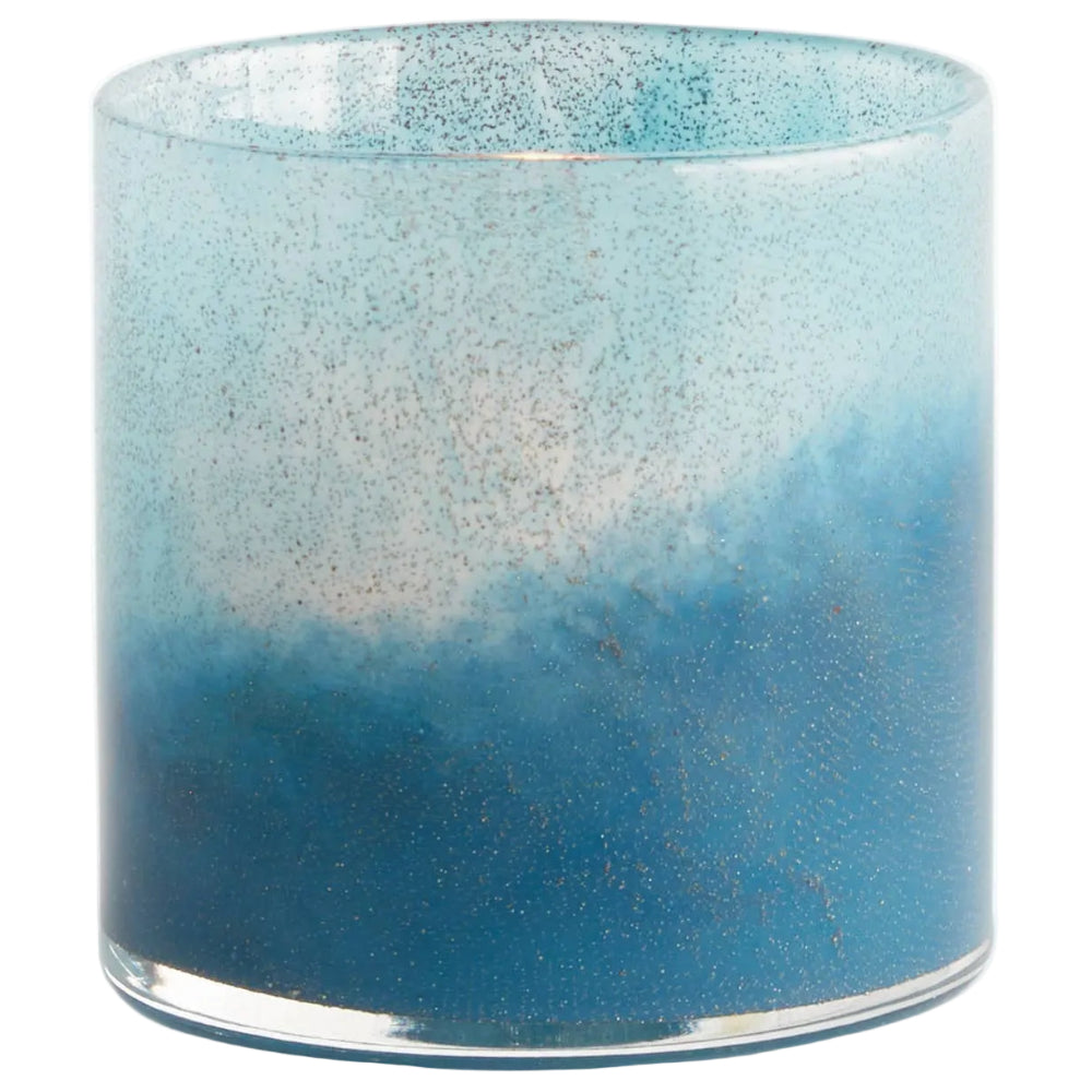 Napa Blue Hurricane Del Mar Glass Candle Holder - 4"