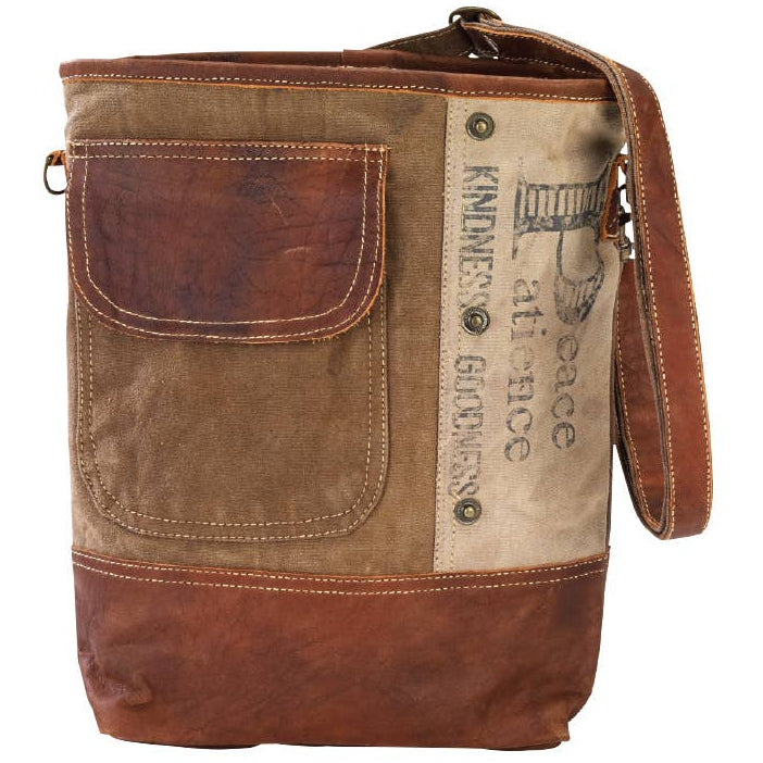 Clea Ray Canvas "Peace & Patience" Shoulder Bag