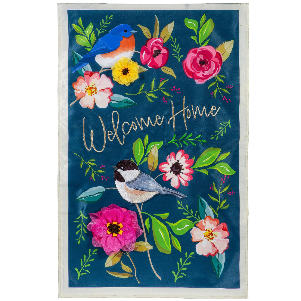 Evergreen "Welcome" Themed House Flags - 28" x 44"