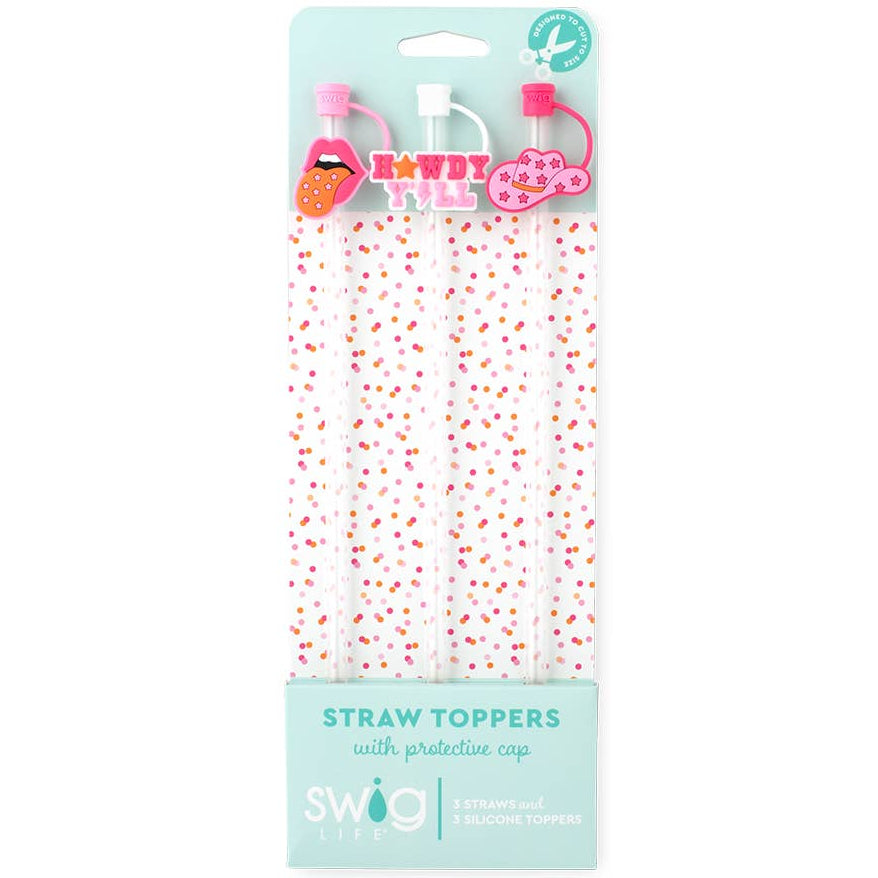 Swig Silicone Straw Toppers + Straws - 6 pc.