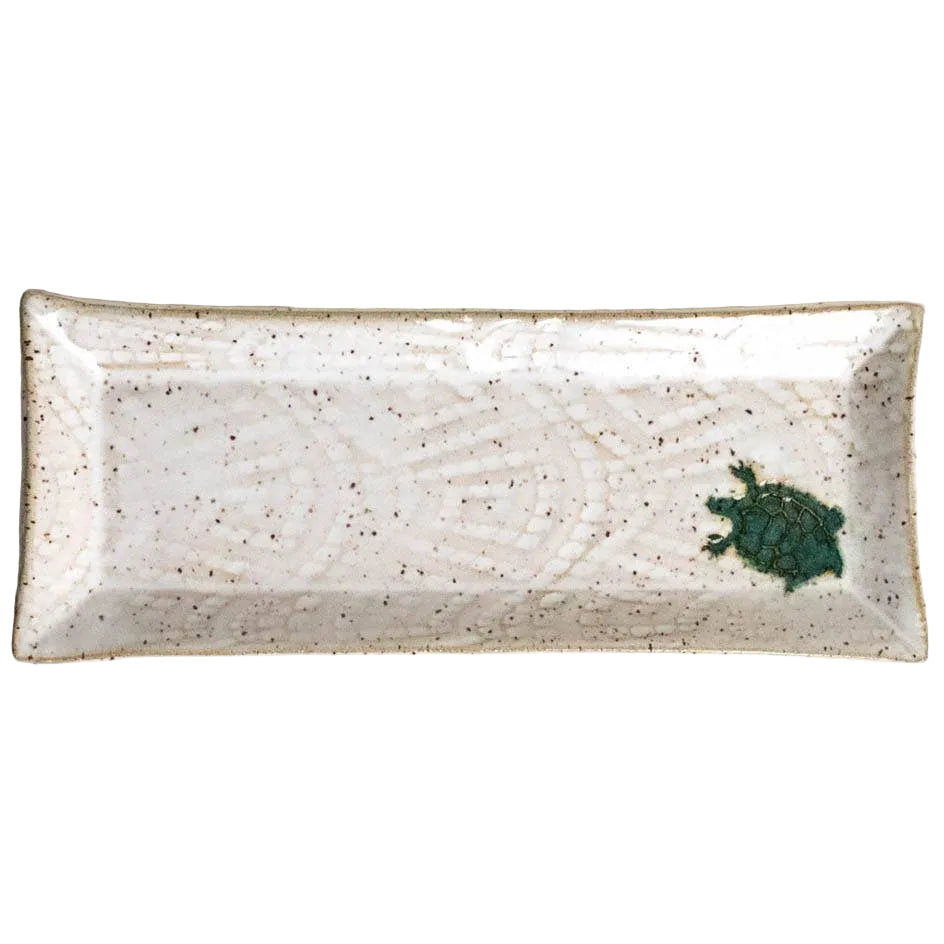 White Squirrel Clayworks Ceramic Sea Turtle Butter Tray - 3" x 7.5"