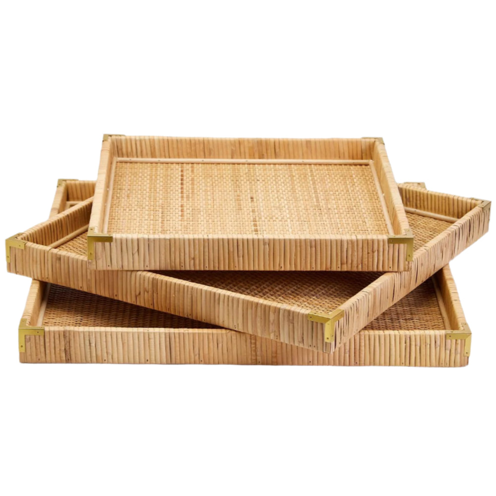 Dream Weavers Hand-Crafted Rattan Trays