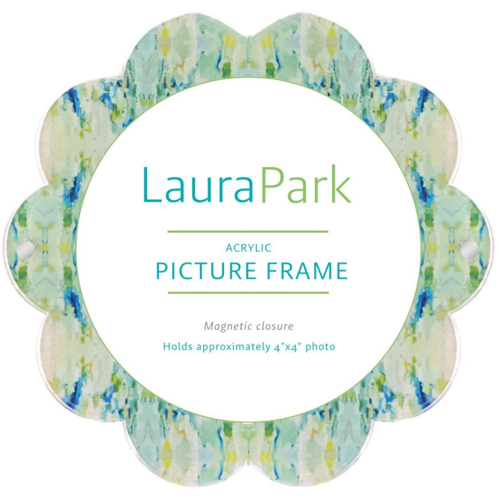 Laura Park Acrylic Scalloped Wintergreen Round Picture Frame - 4" x 4"