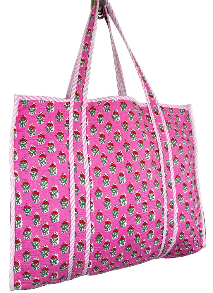Folklore Couture Quilted Cotton Totes - 17.5" x 17.5"