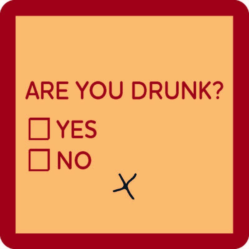 Drinks On Me Humorous Resin Drink Coasters - 4" x 4"