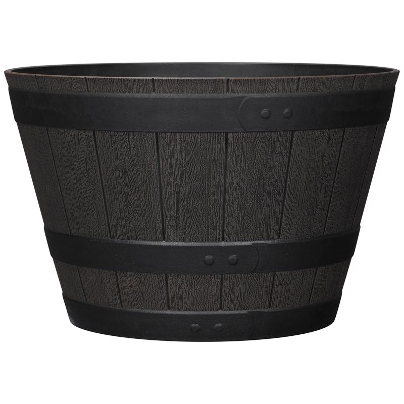 L&G Polyresin Whiskey Barrel Planter - 19"