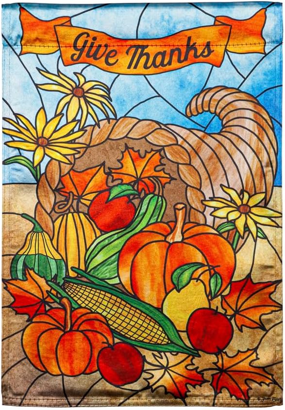 Evergreen Autumn Themed Garden Flags - 12.5" x 18"