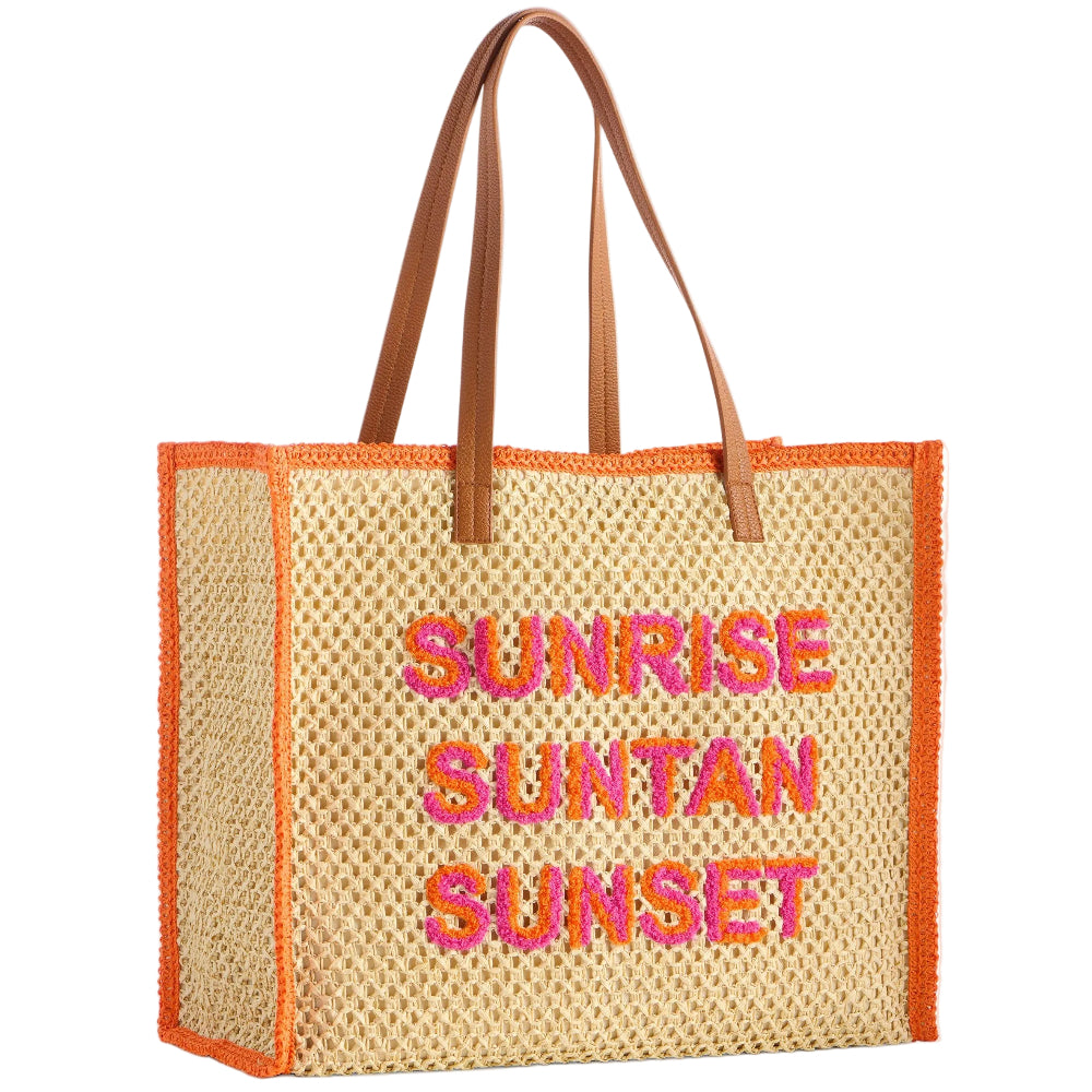 Shiraleah Paper Straw Market Tote - 8.5" x 14" x 17"