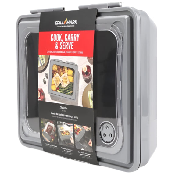 Grill Mark "Cook, Carry, & Serve" Food Container - 12" x 13.5" x 3.5"