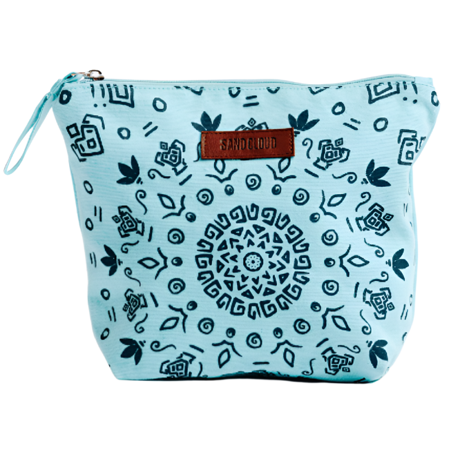 Sand Cloud Cotton Canvas Zipper Pouch - 7" x 9.5"