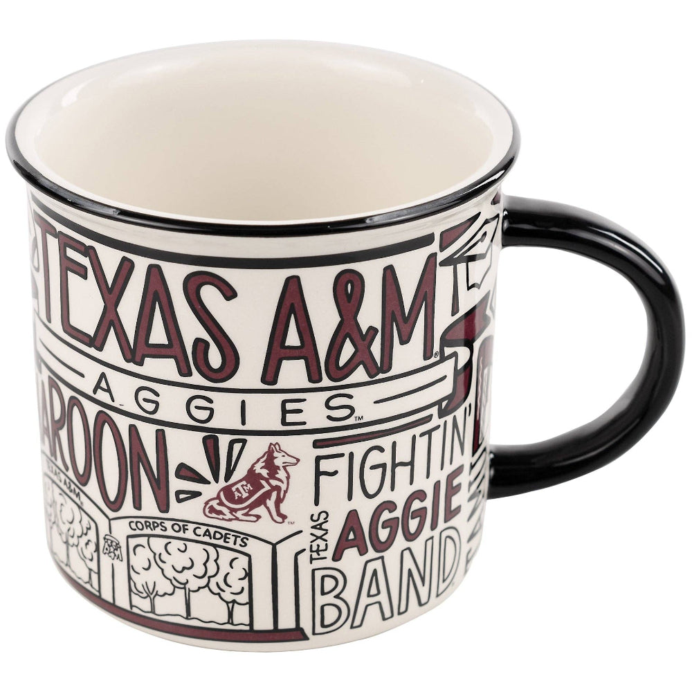Glory Haus Ceramic Texas A&M Collage Campfire Mug - 18 oz.