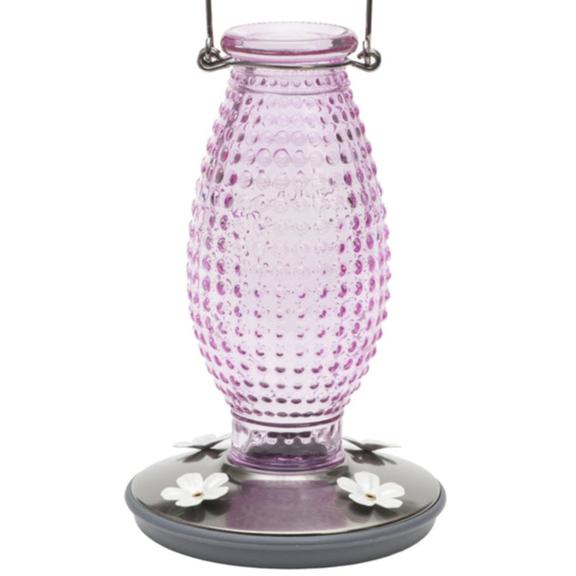 Perky-Pet Cranberry Antique Glass Bottle Hummingbird Feeder - 16 oz.