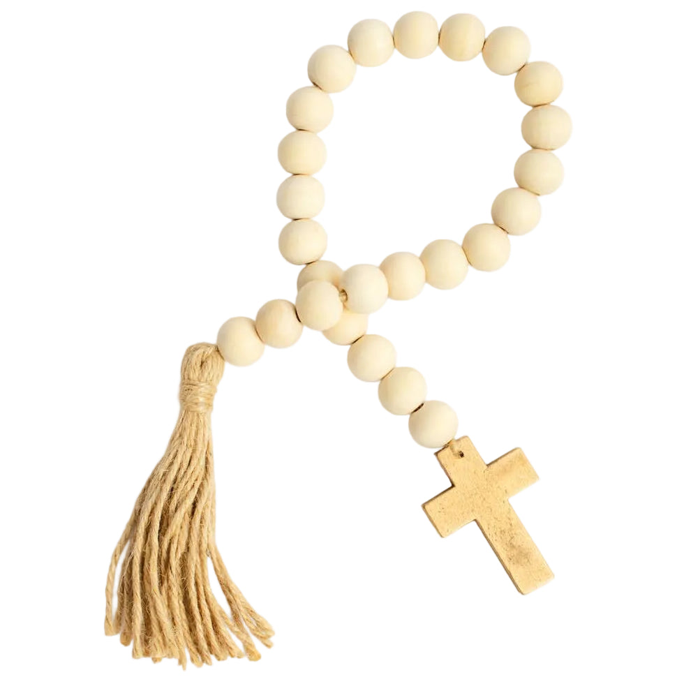 Royal Standard Wooden St. Michael Rosary Bead Garland - 24"