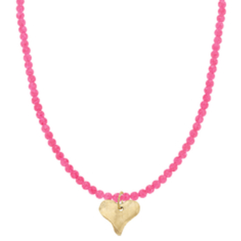 Susan Shaw Gold Beaded Heart Pendant Necklace