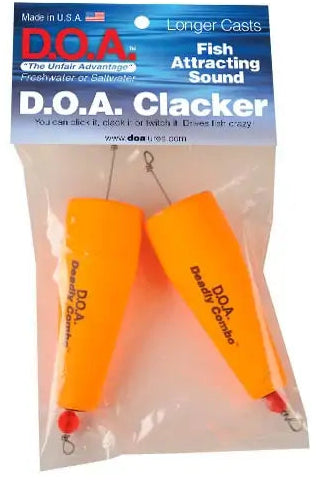 D.O.A. Popping Clacker Floats (Orange) - 2 pc.