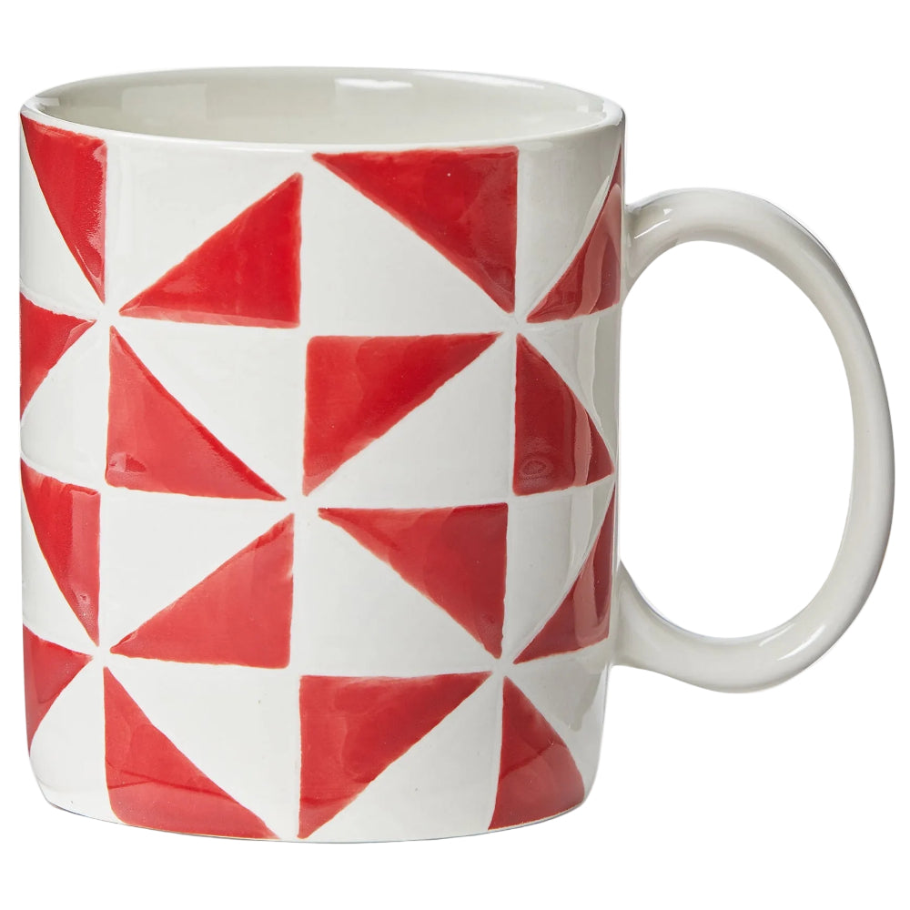 TAG Red Pinwheel Stoneware Mug