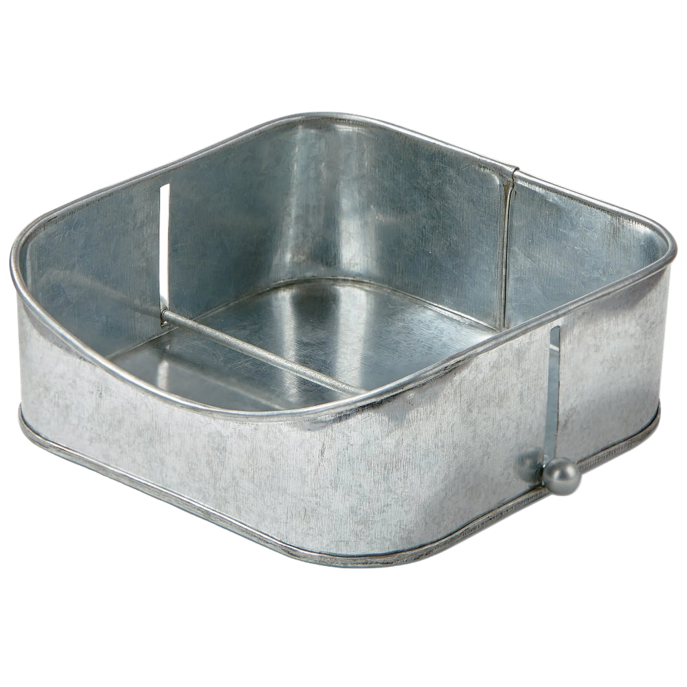 TAG Galvanized Iron Square Napkin Holder - 7" x 7.75"