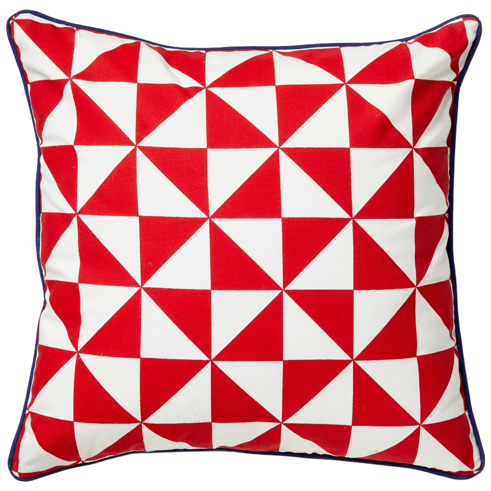 TAG Red & White Polyester Pinwheel Pattern Pillow - 20" x 20"