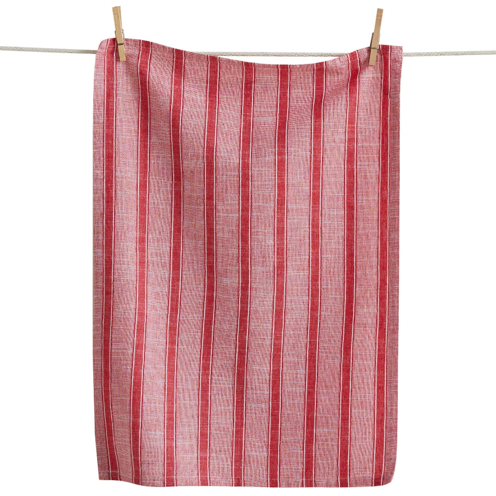 TAG Red & White Striped Cotton Dishtowel - 18" x 26"