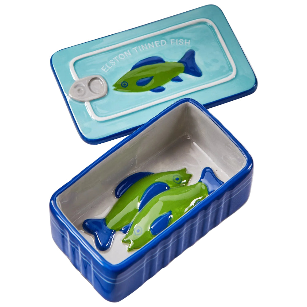 TAG Ceramic Imitation Tinned Fish Trinket Box - 3" x 5"
