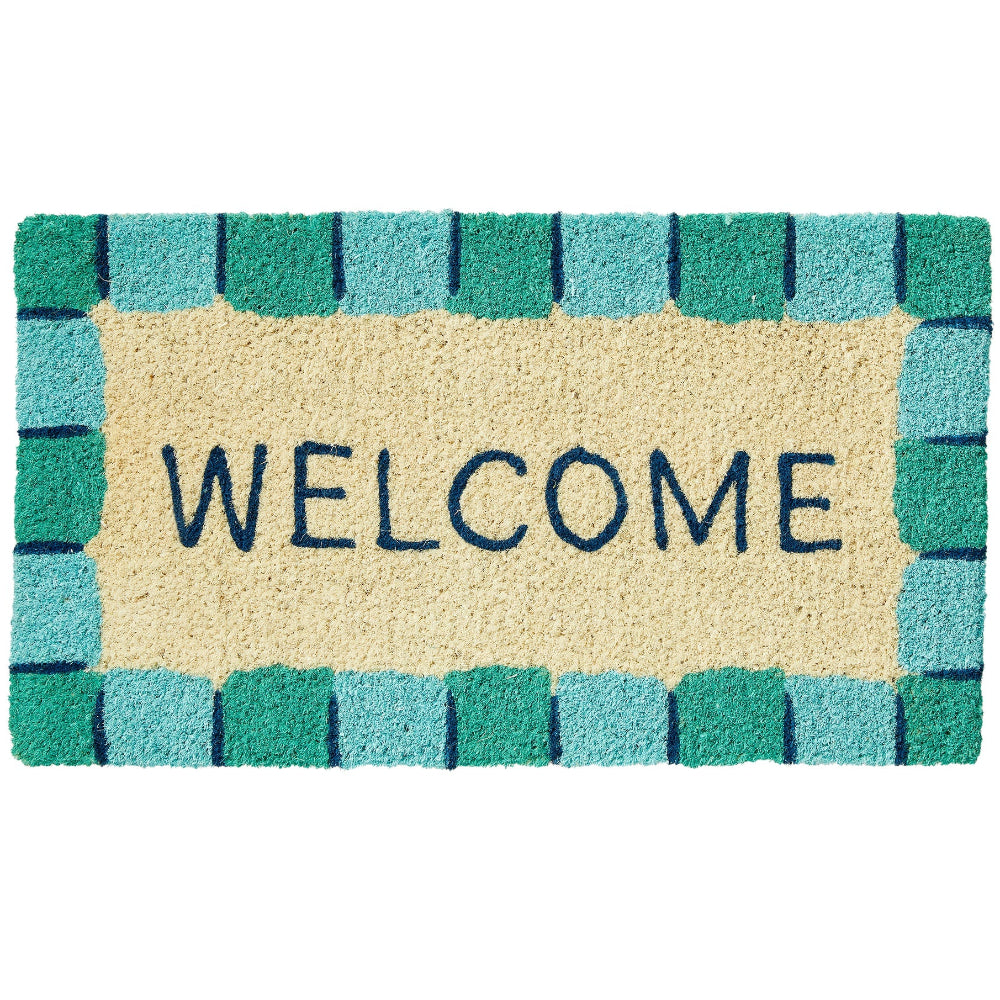 TAG Aquamarine "Welcome" Coir Mat - 17" x 30"