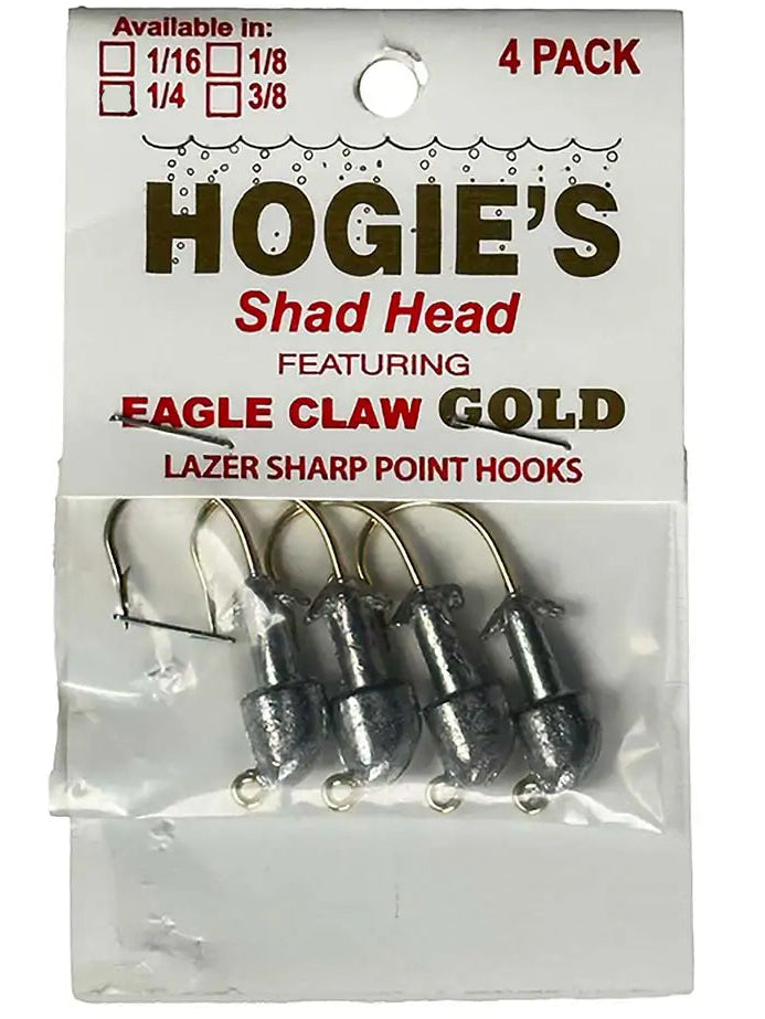 Hogie's Shad Head Eagle Claw Lazer Sharp Jigheads - 4 pc.