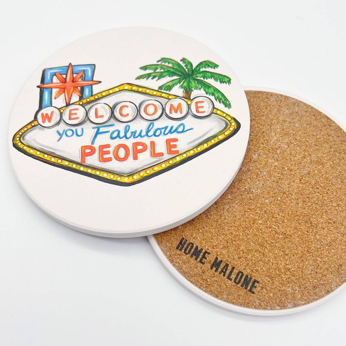 Home Malone New Orleans Style Stone Coasters - 4.25" x 4.25"