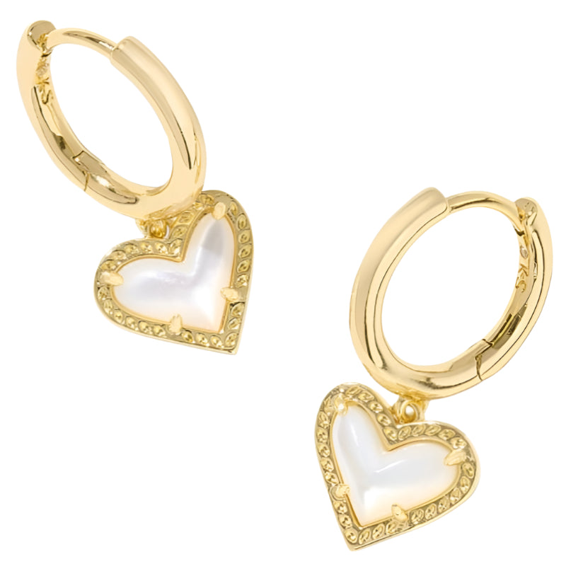 Kendra Scott Ari Heart Gold "Huggie" Earrings