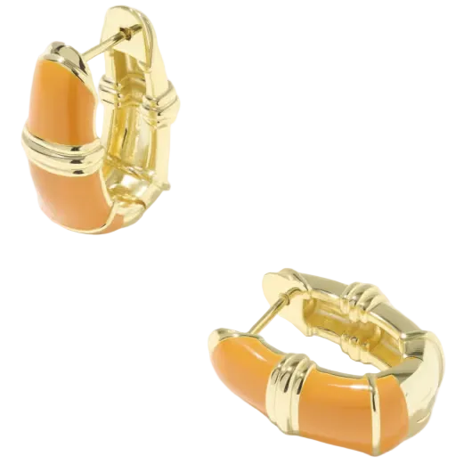 Kendra Scott Courtney Gold Enameled Huggie Earrings