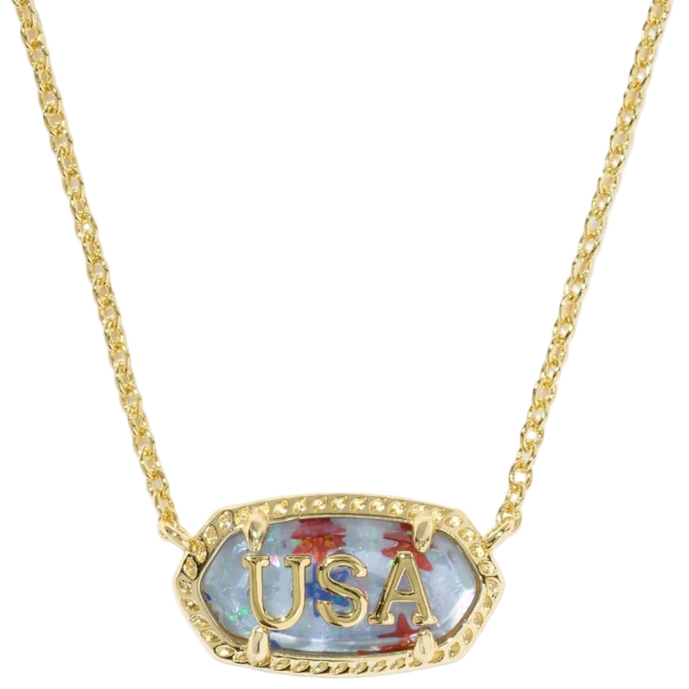 Kendra Scott Elisa "USA" Short Pendant Necklace