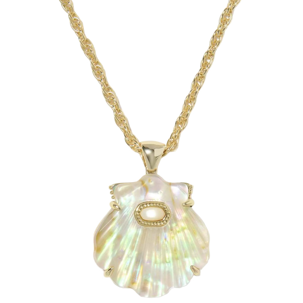 Kendra Scott Lucia Gold Shell Short Pendant Necklace