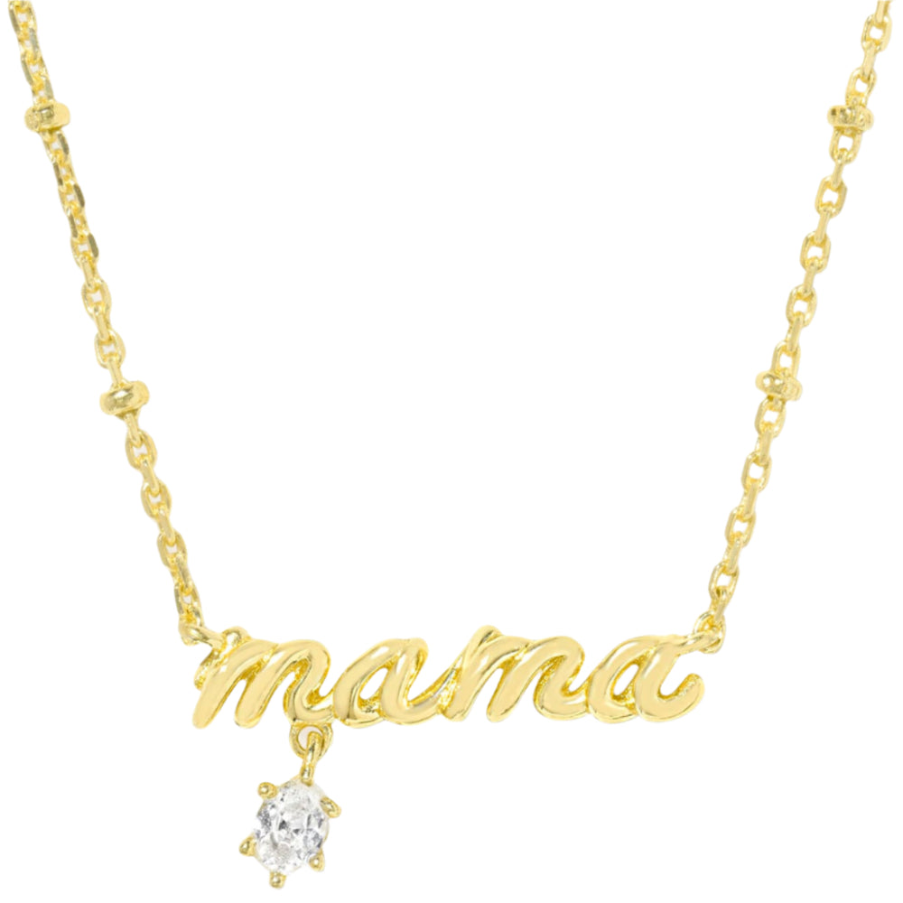 Kendra Scott "Mama" Script Crystal Pendant Necklace