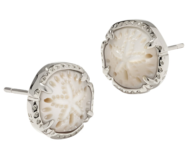 Kendra Scott Silver Sanddollar Stud Earrings