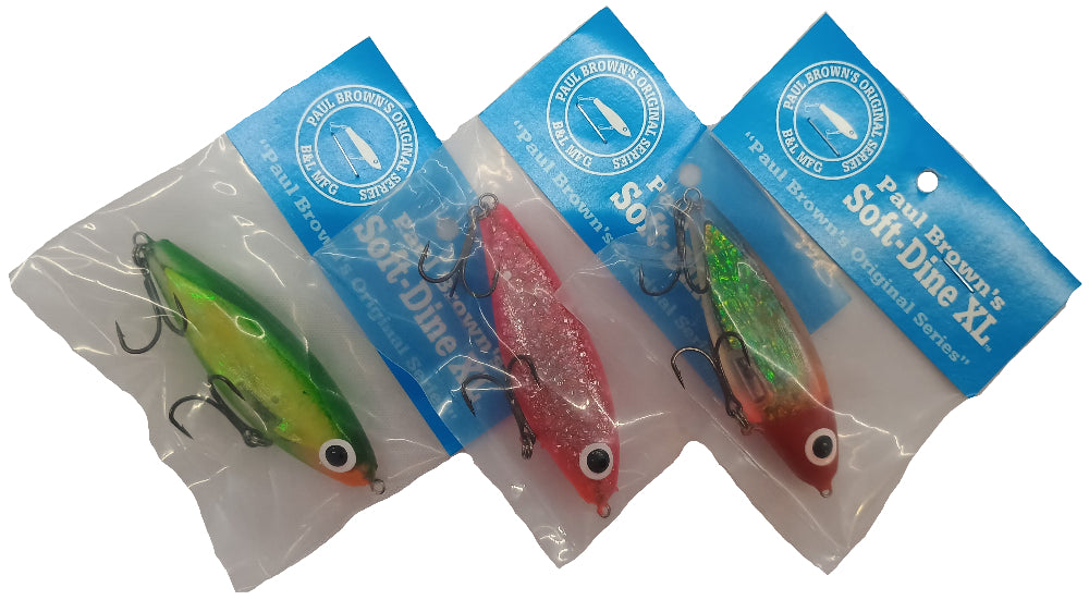 Paul Brown's Soft-Dine XL Rattling Soft Lures - 3.25"