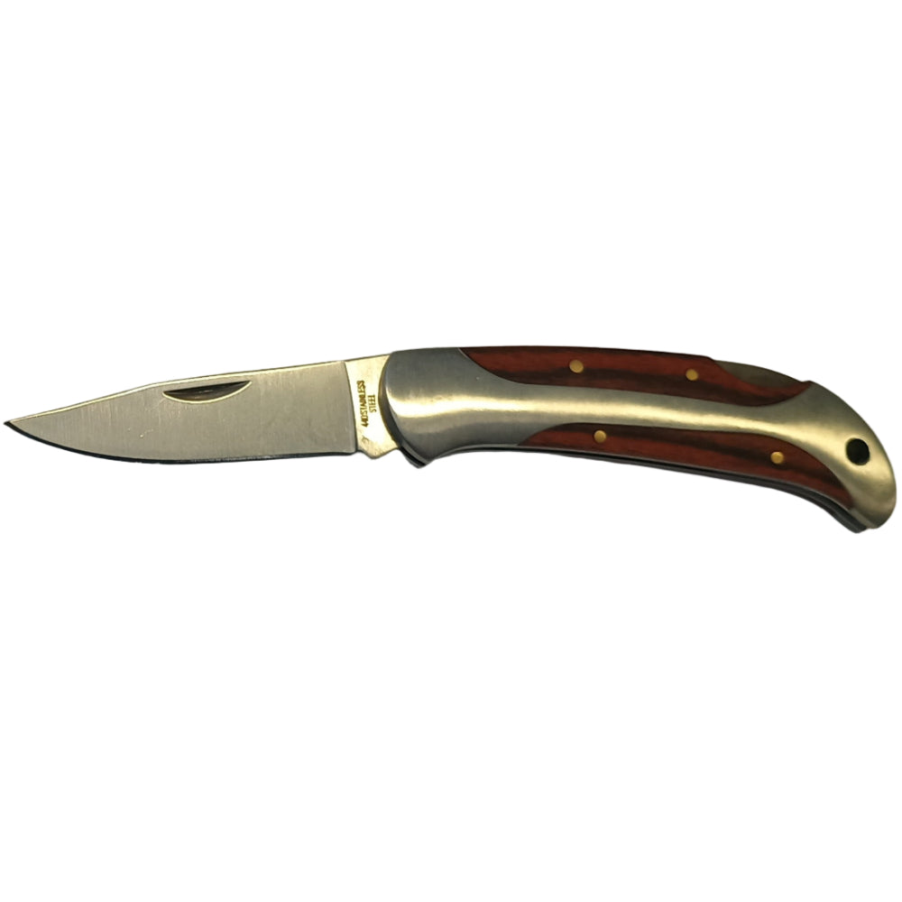 Marlin Stainless Steel w/ Cherry Wood Inlay Pocket Knives
