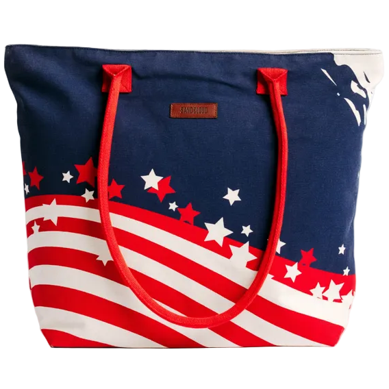Sand Cloud Cotton Canvas Beach Tote - 16" x 20"