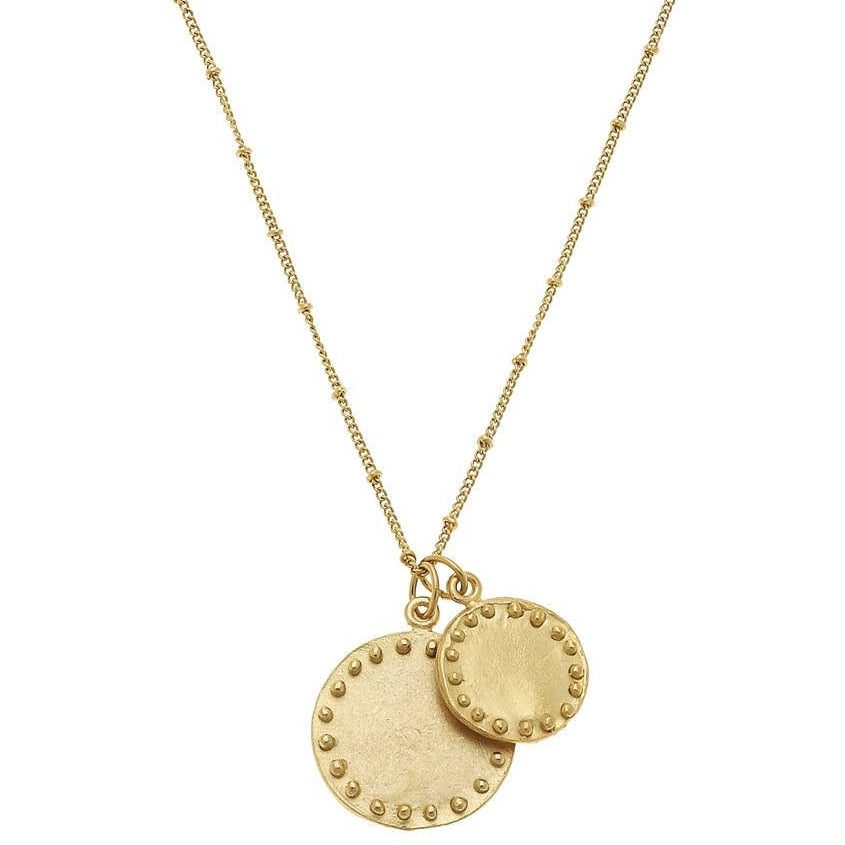 Susan Shaw Gold Dotted Double Circle Necklace