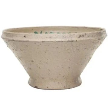 Hand-Painted Patterned Terracotta Bowl - 16.5"
