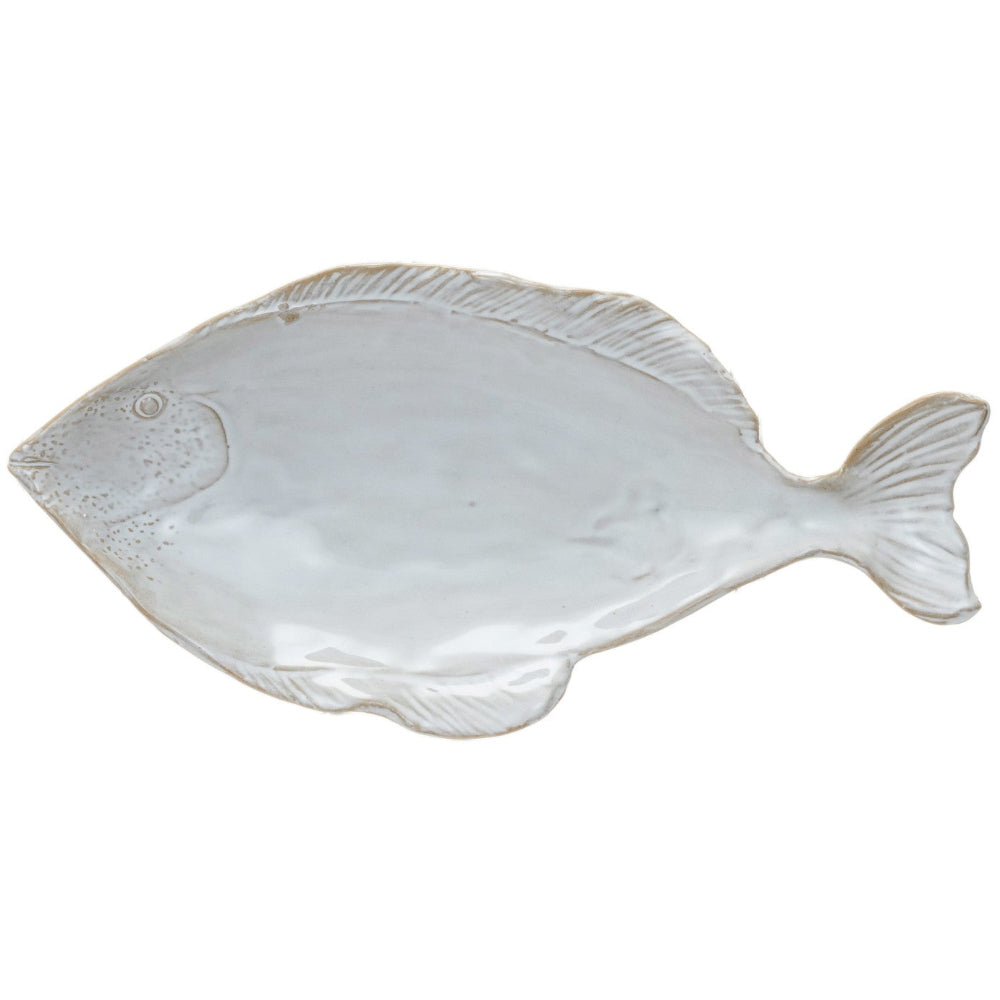 Fish-Shaped Glazed Stoneware Plate - 3.25" x 7.25"