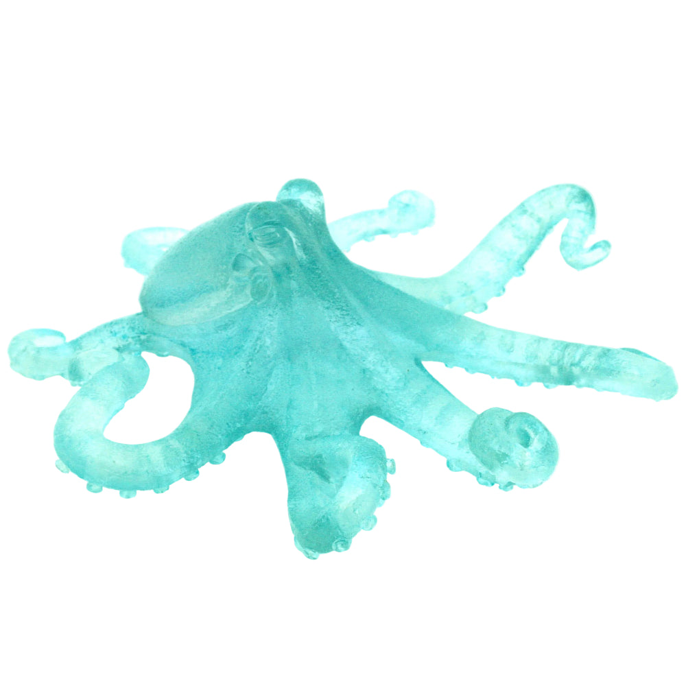 Modern Coastal Polyresin Blue Octopus Figurine - 8"