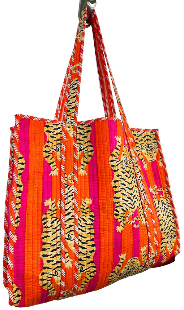 Folklore Couture Quilted Cotton Totes - 17.5" x 17.5"