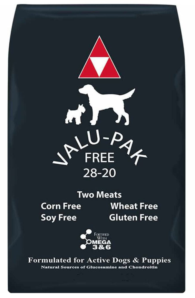 Valu-Pak Free 28/20 High Protein Dry Dog Food - 20 lb. & 50 lb.