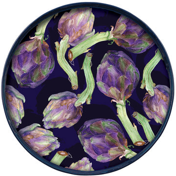RockFlowerPaper Artichoke Delight Lacquered Round Tray - 15"